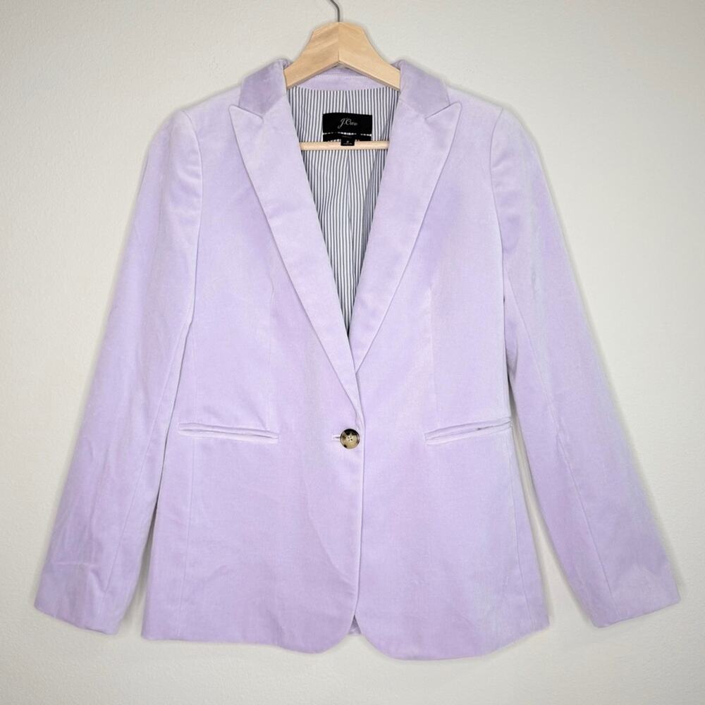 J Crew Parke Lilac Velvet Blazer Women's Size 2